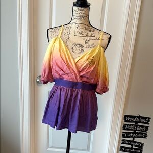 Gradient Yellow and Purple Padme Lake Dress Inspired Top